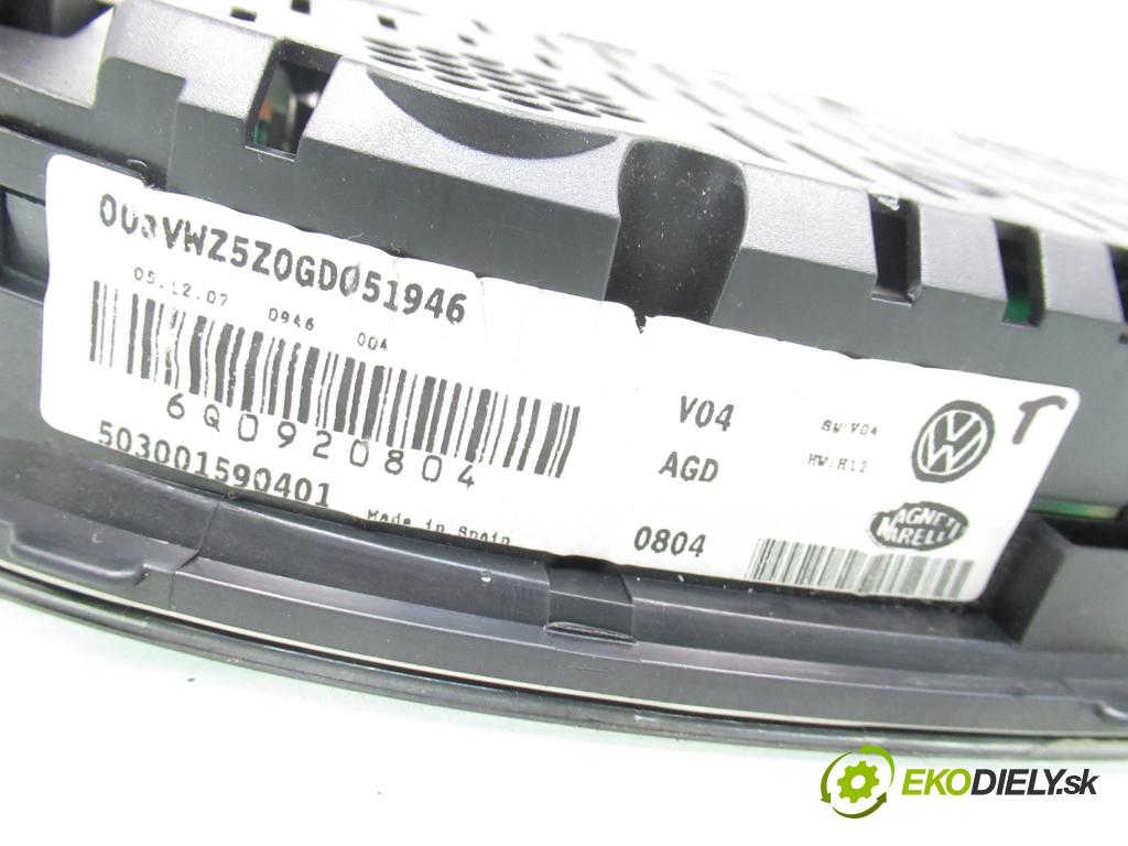 VW POLO (9N_) HB 2008 44,00 1.2 6V 60 - BBM 1198,00 spinačka / imobilizéra IMMO / Riadiaca jednotka 03D906023 ; 6Q2937049F ; 6Q0920804