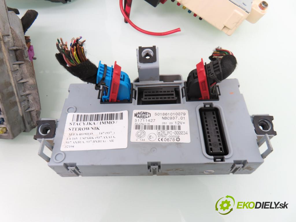 ALFA ROMEO 147 (937_) HB 2003 88,00 1.6 16V T.SPARK 120 - AR 32104 1598,00 spinačka / imobilizéra IMMO / Riadiaca jednotka 0261207728 ; 51711427 ; 46558758