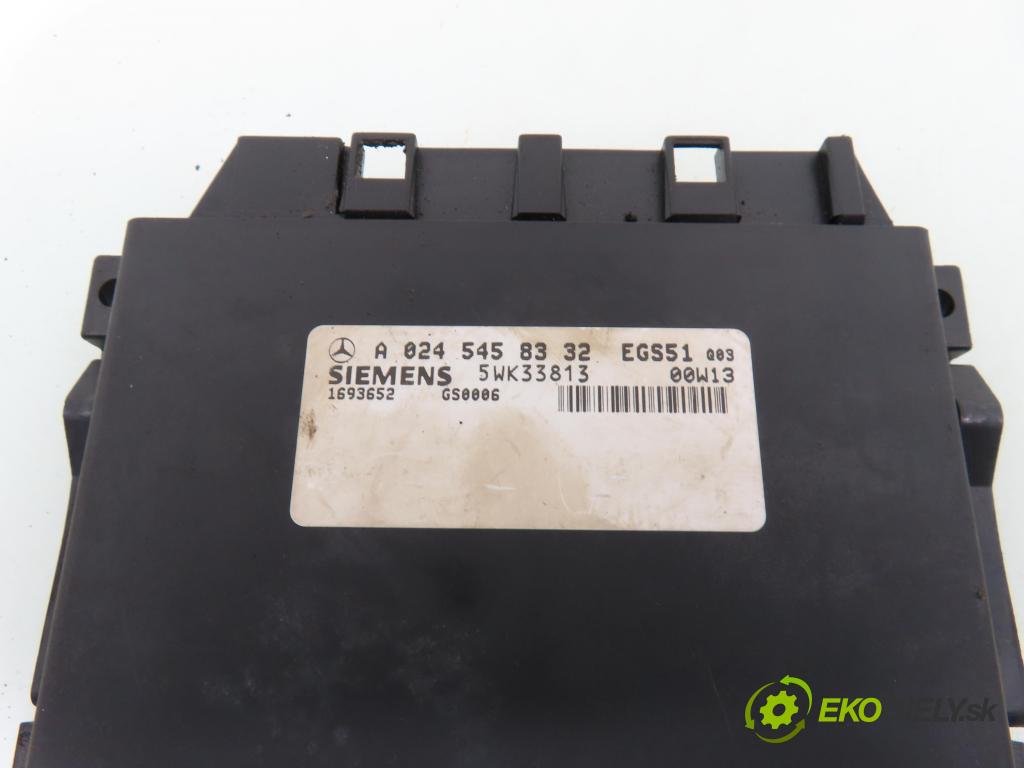 MERCEDES-BENZ CLK (C208) CABRIO 2000 142,00 230 Kompressor 193 - M 111.975 2295,00 Riadiaca jednotka prevodovky A0245458332 ; 5WK33813