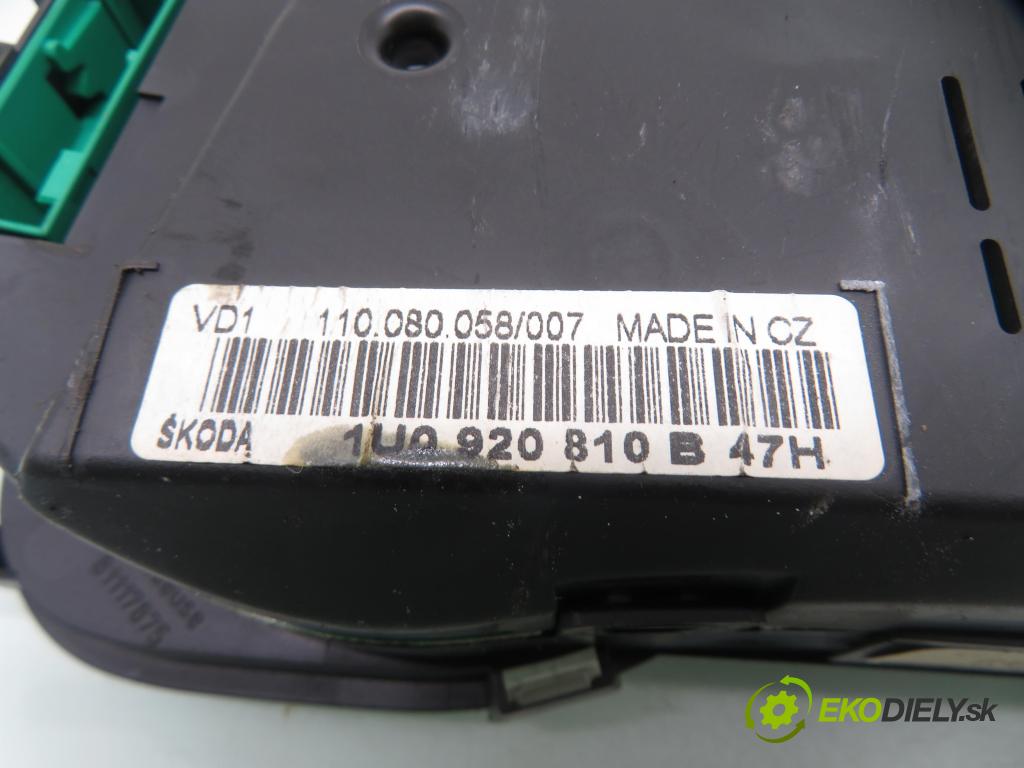 SKODA OCTAVIA I (1U2) SEDAN 2001 85,00 2.0 8V 116 - AQY 1984,00 spinačka / imobilizéra IMMO / Riadiaca jednotka 06A906018GR ; 1J0959799Q ; 1U0920810B