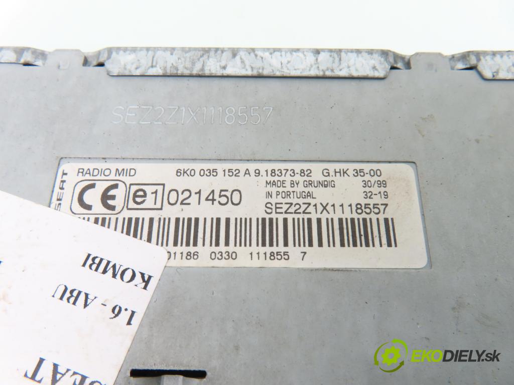 SEAT CORDOBA Vario (6K5) KOMBI 1999 55,00 1.6 - ABU 1598,00 RADIO Modul 6K0035152A