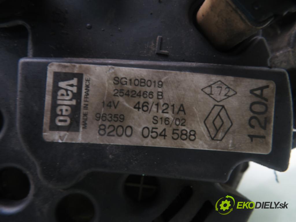 RENAULT SCENIC I (JA0/1_) MINIVAN 2002 75,00 1.9 dCi 102 - F9Q 732 1870,00 Alternátor 8200054588 ; SG10B019 ; 2542466B (Alternátor)