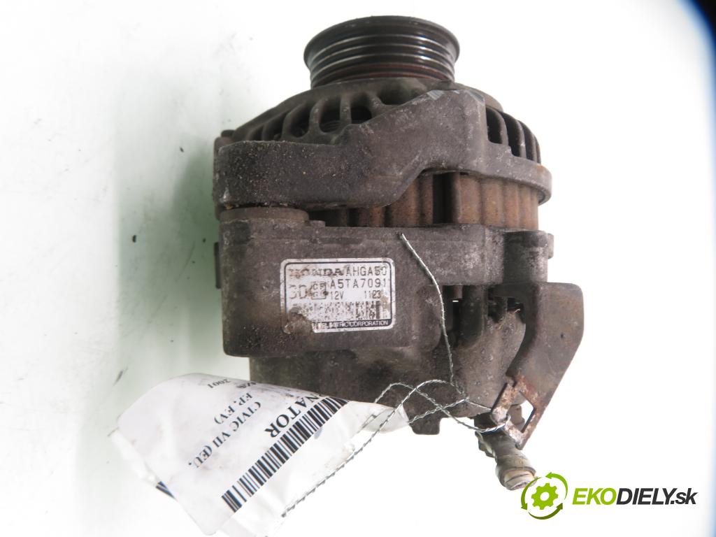 HONDA CIVIC VII Hatchback (EU, EP, EV) HB 2001 66,00 1.4 iS (EP1) - D14Z5 1396,00 Alternátor AHGA50 ; A5TA7091 (Alternátor)