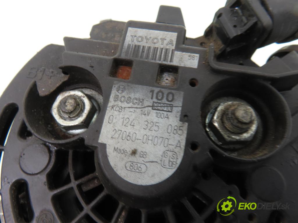 TOYOTA AVENSIS (_T25_) SEDAN 2005 108,00 2.0 VVTi (AZT250_) - 1AZ-FE 1998,00 Alternátor 0124325085 ; 270600H070A (Alternátor)