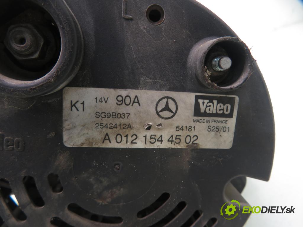 MERCEDES-BENZ KLASA A (W168) HB 2001 60,00 1.4 A 140 82 - M 166.940 1397,00 Alternátor 0121544502 ; 2542412A (Alternátor)