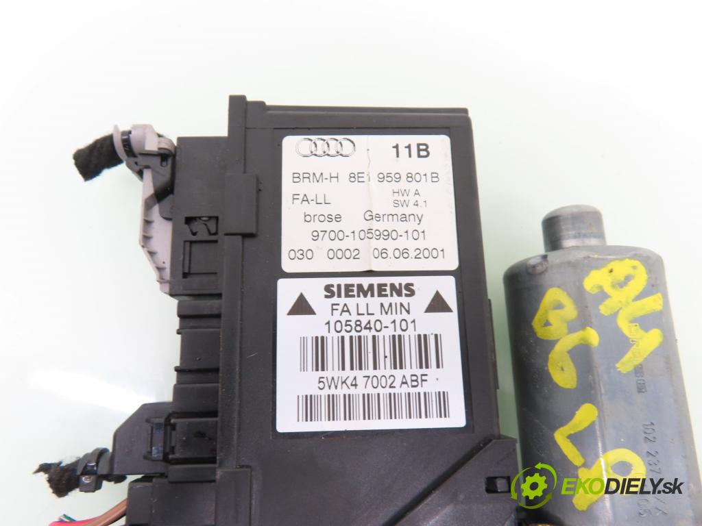 AUDI A4 (8E2, B6) SEDAN 2001 96,00 2.0 20V 130 - ALT 1984,00 motorek sťahovaní oken LP 8E1959801B ; 5WK47002ABF ; 0130821765