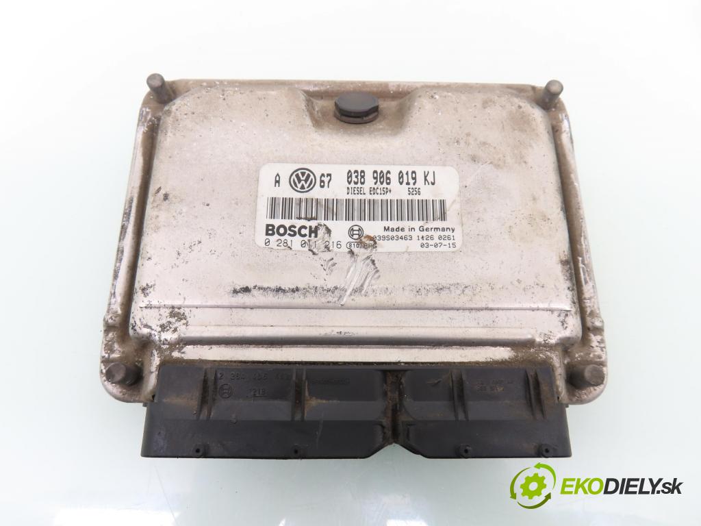 VW BORA (1J2) KOMBI 2003 96,00 1.9 TDI - ASZ 1896,00 Riadiaca jednotka Motor 038906019KJ ; 0281011216