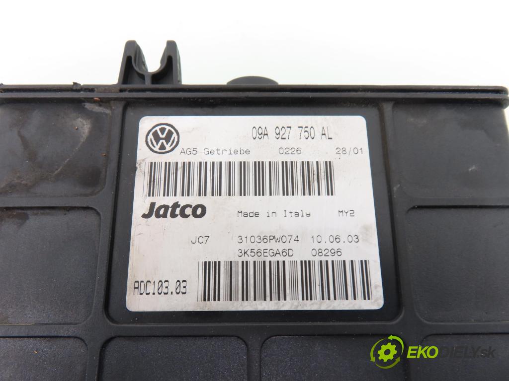 VW BORA (1J2) KOMBI 2003 96,00 1.9 TDI - ASZ 1896,00 Riadiaca jednotka prevodovky 09A927750AL
