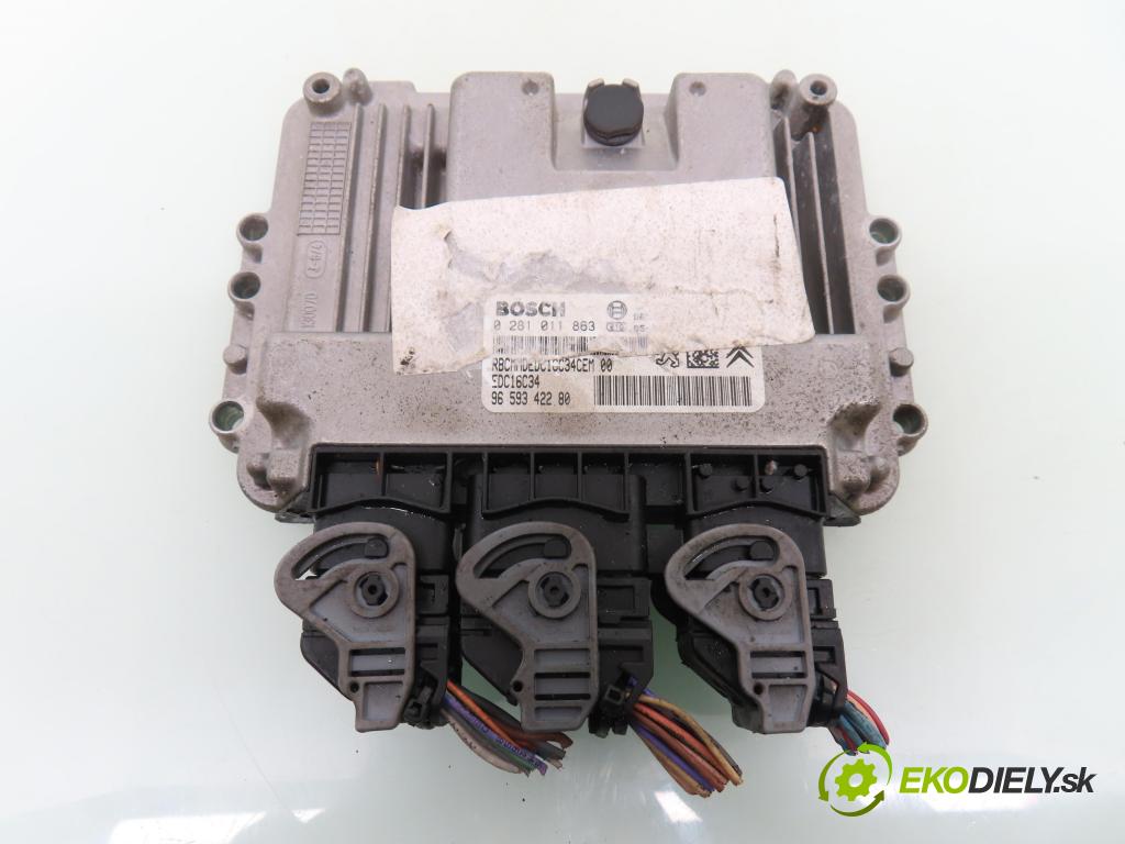PEUGEOT 307 (3A/C) HB 2005 66,00 1.6 HDi 90 - 9HX (DV6ATED4) 1560,00 Riadiaca jednotka Motor 0281011863 ; 9659342280