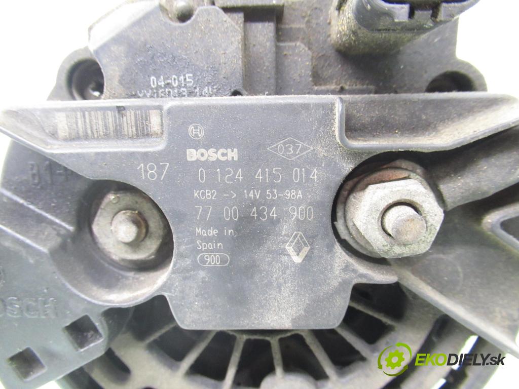 RENAULT LAGUNA II (BG0/1_) LIFTBACK 2001 79,00 1.6 16V (BG0A, BG0L) - K4M 710 1598,00 Alternátor 0124415014 ; 7700434900 (Alternátor)
