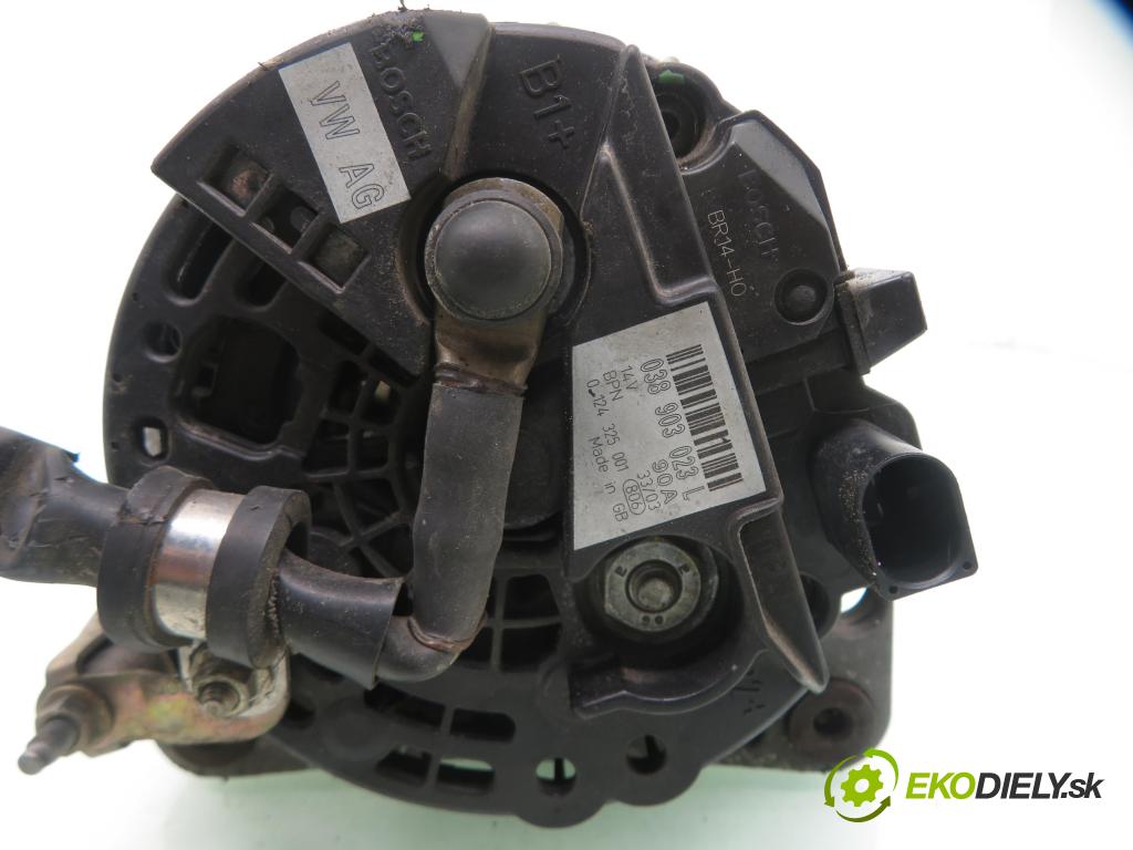 VW BORA (1J2) KOMBI 2003 96,00 1.9 TDI - ASZ 1896,00 Alternátor 038903023L ; 0124325001 (Alternátor)