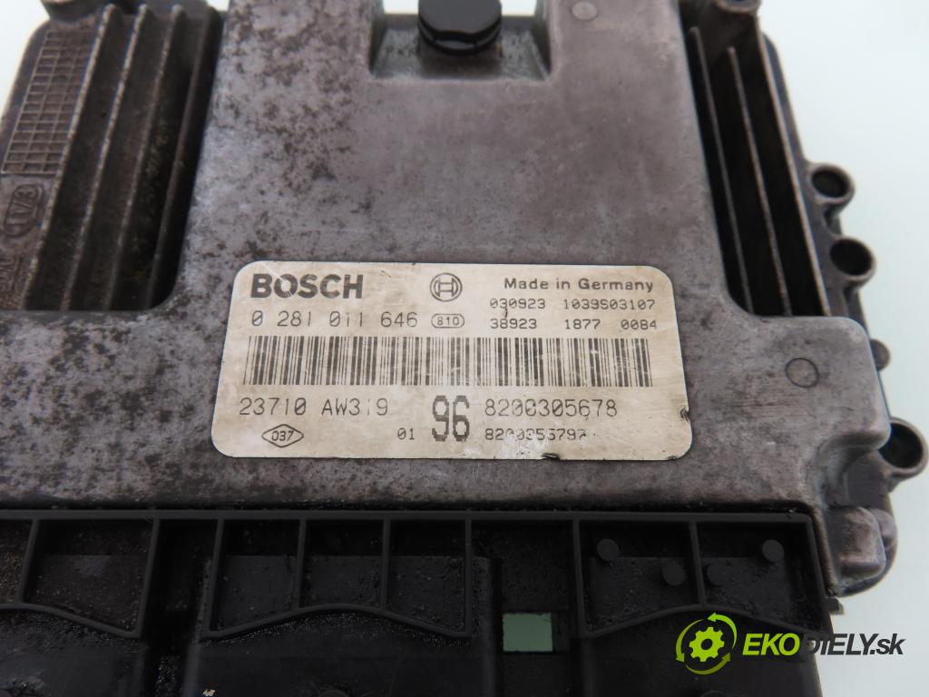 NISSAN PRIMERA Kombi (WP12) KOMBI 2003 88,00 1.9 dCi 120 - F9Q 1870,00 Riadiaca jednotka Motor 0281011646 ; 23710AW319 ; 8200305678