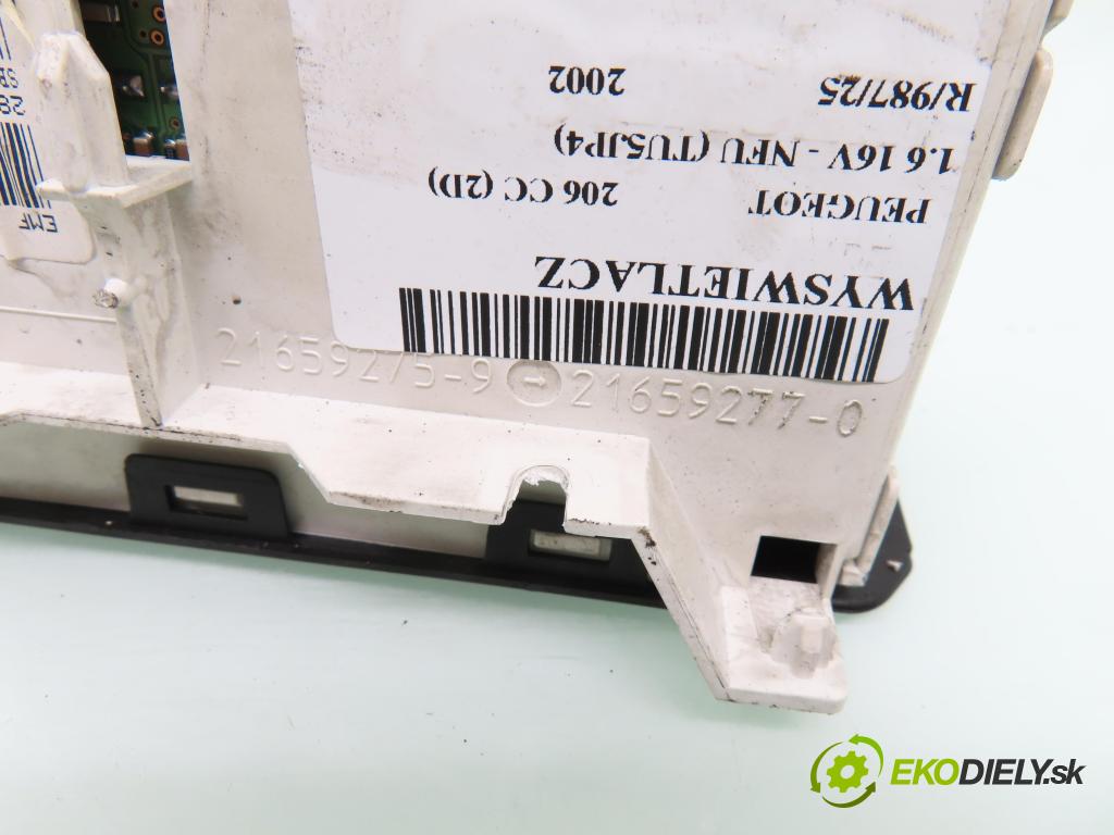 PEUGEOT 206 CC (2D) CABRIO 2002 80,00 1.6 16V - NFU 1587,00 ZOBRAZIT: 9641014877 ; 216592770 ; 216592759