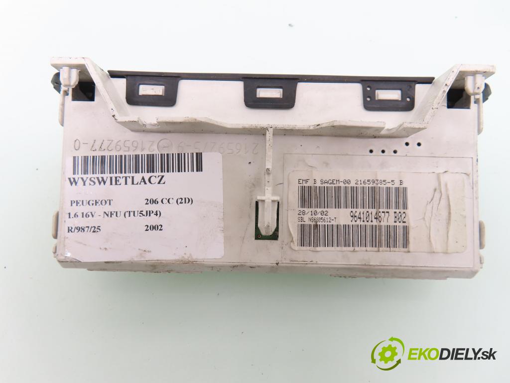 PEUGEOT 206 CC (2D) CABRIO 2002 80,00 1.6 16V - NFU 1587,00 ZOBRAZIT: 9641014877 ; 216592770 ; 216592759