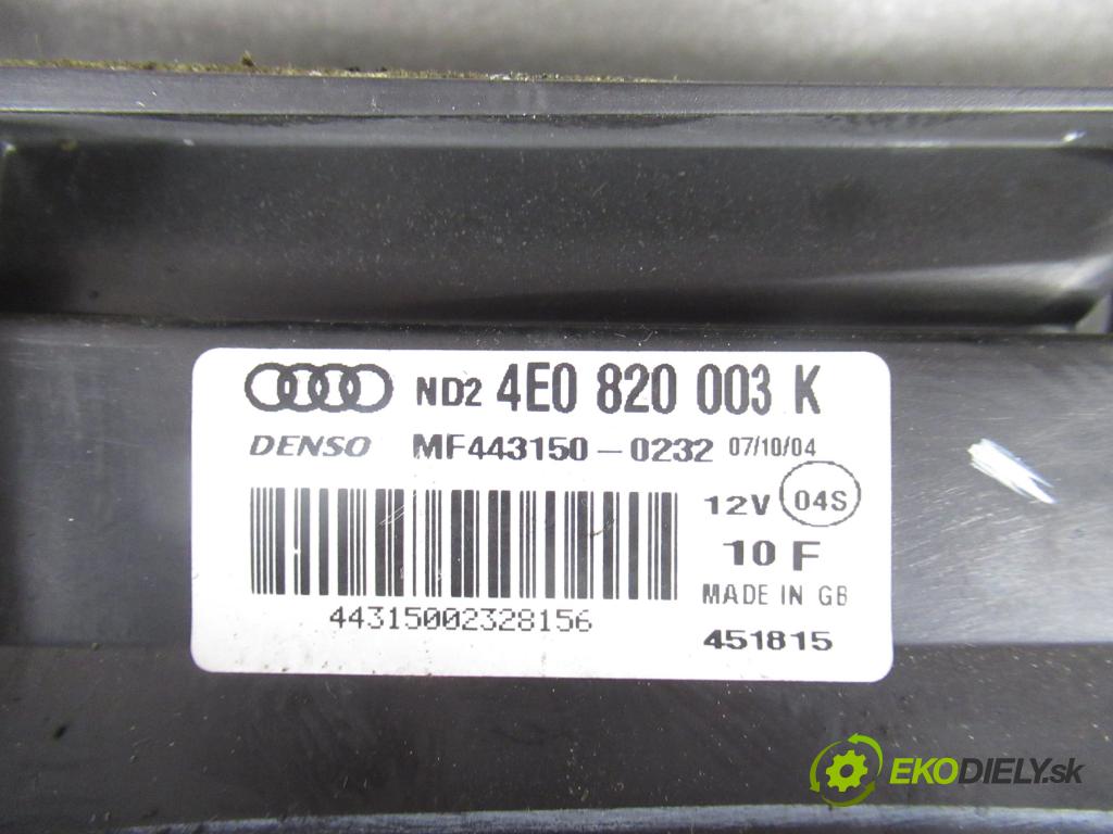 AUDI A8 D3 (4E2, 4E8) SEDAN 2004 171,00 3.0 TDI quattro - ASB 2967,00 Výhrevné teleso, radiátor kúrenia vody 4E0820003K ; 0132801369