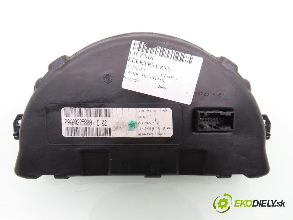 CITROEN C2 (JM_) HB 2005 50,00 1.4 HDi 68 8V - 8HZ 1398,00 prístrojovka elektrický P9660225880D