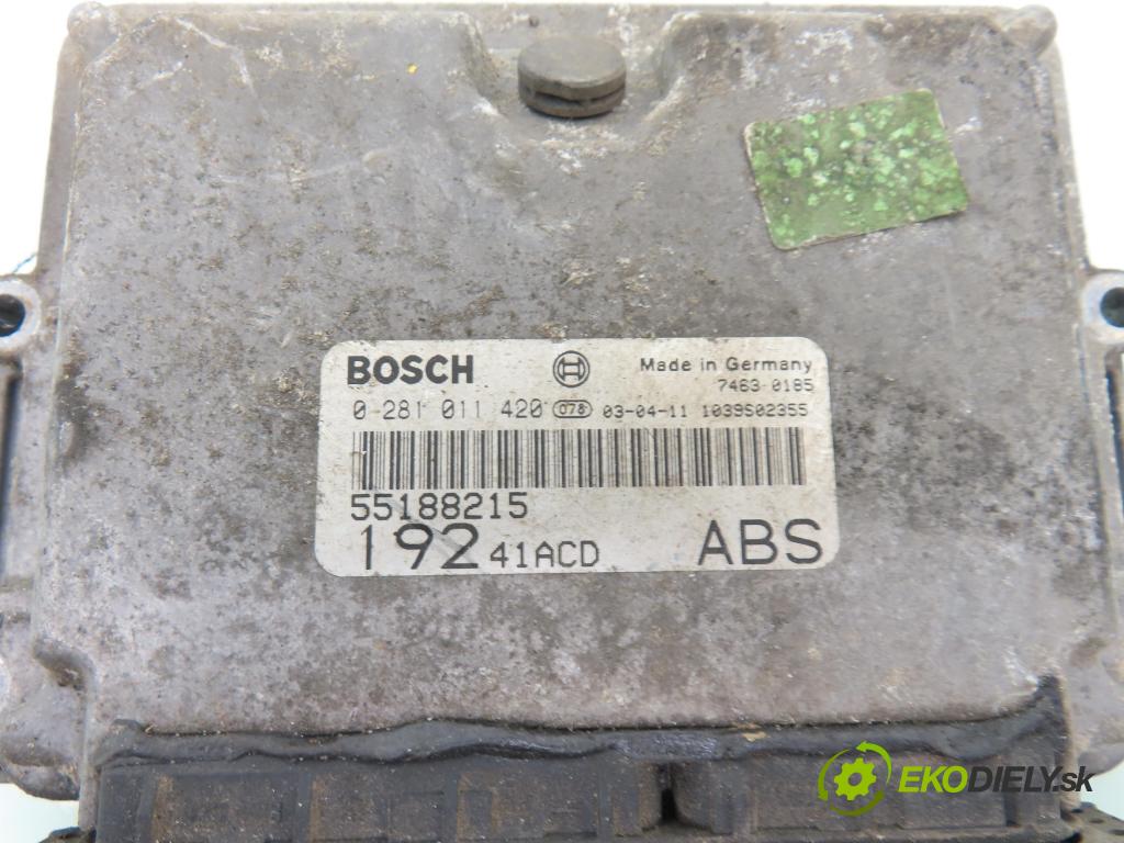 FIAT STILO (192_) HB 2003 59,00 1.9 JTD (192_XF1A) - 192 A3.000 1910,00 řídící jednotka motora 0281011420 ; 55188215