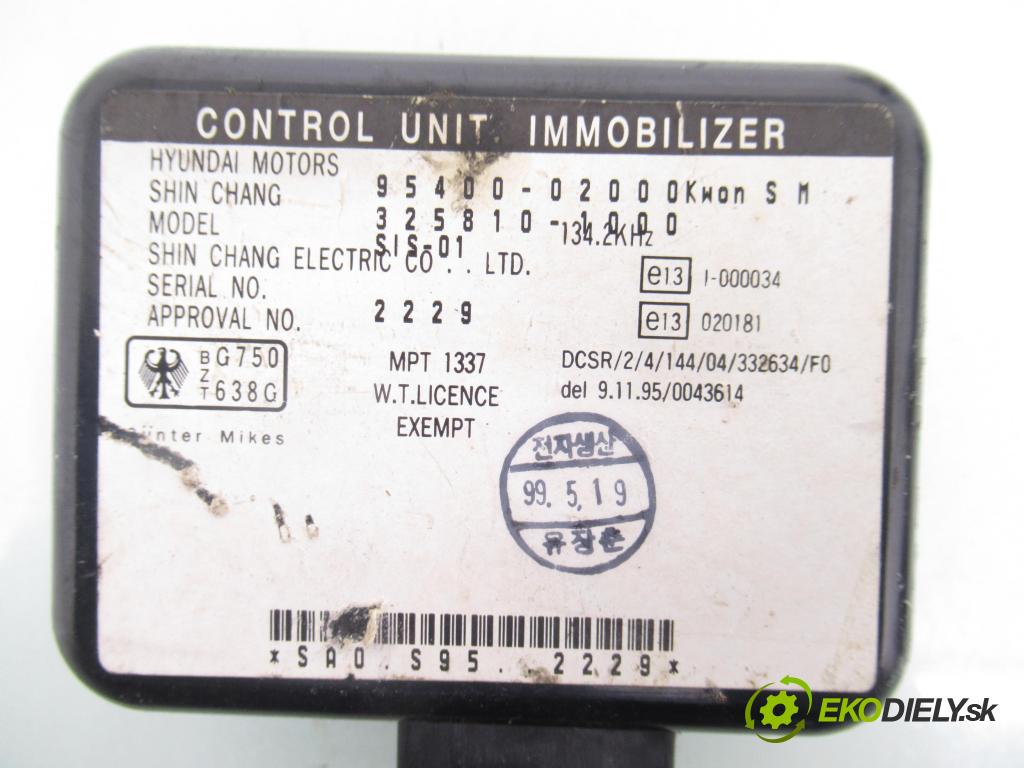 HYUNDAI ATOS PRIME (MX) HB 1999 40,00 1.0 i - G4HC 999,00 spinačka / imobilizéra IMMO / Riadiaca jednotka 3911002740 ; S02808224 ; 3258101000
