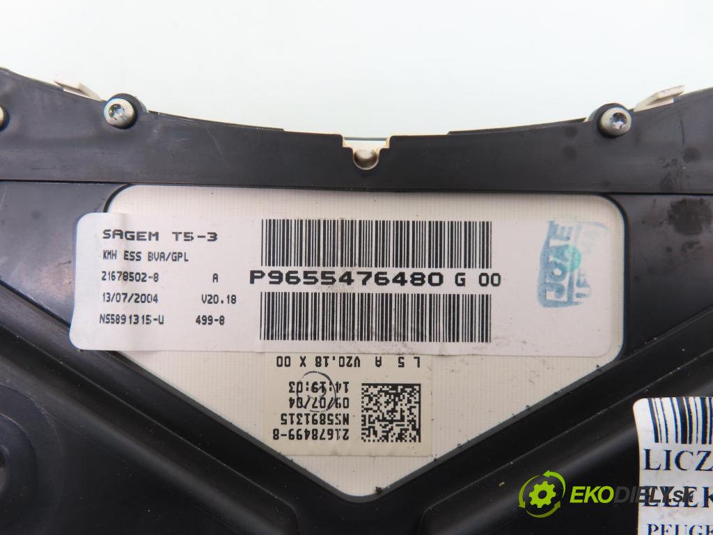 PEUGEOT 307 (3A/C) HB 2004 80,00 1.6 16V - NFU (TU5JP4) 1587,00 prístrojovka elektrický P9655476480G