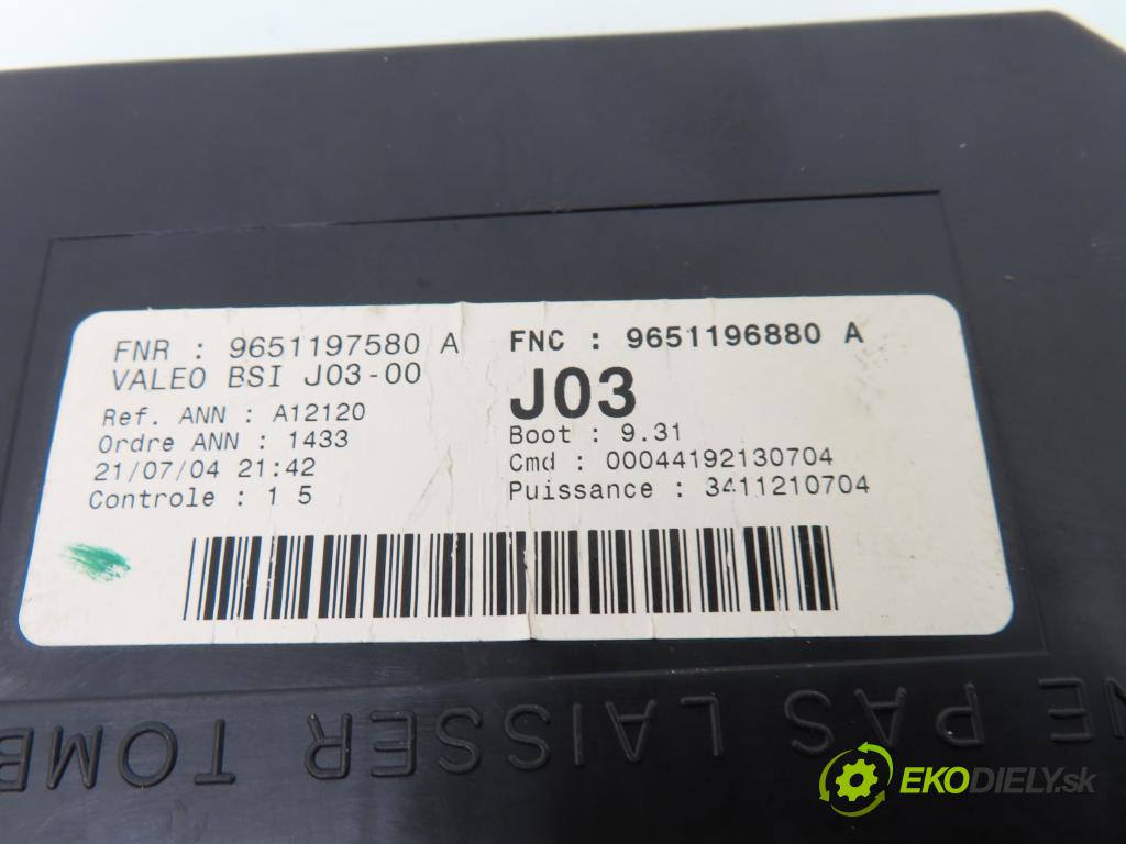 PEUGEOT 307 (3A/C) HB 2004 80,00 1.6 16V - NFU (TU5JP4) 1587,00 MODUL BSI 96511968880A ; 9651197580A