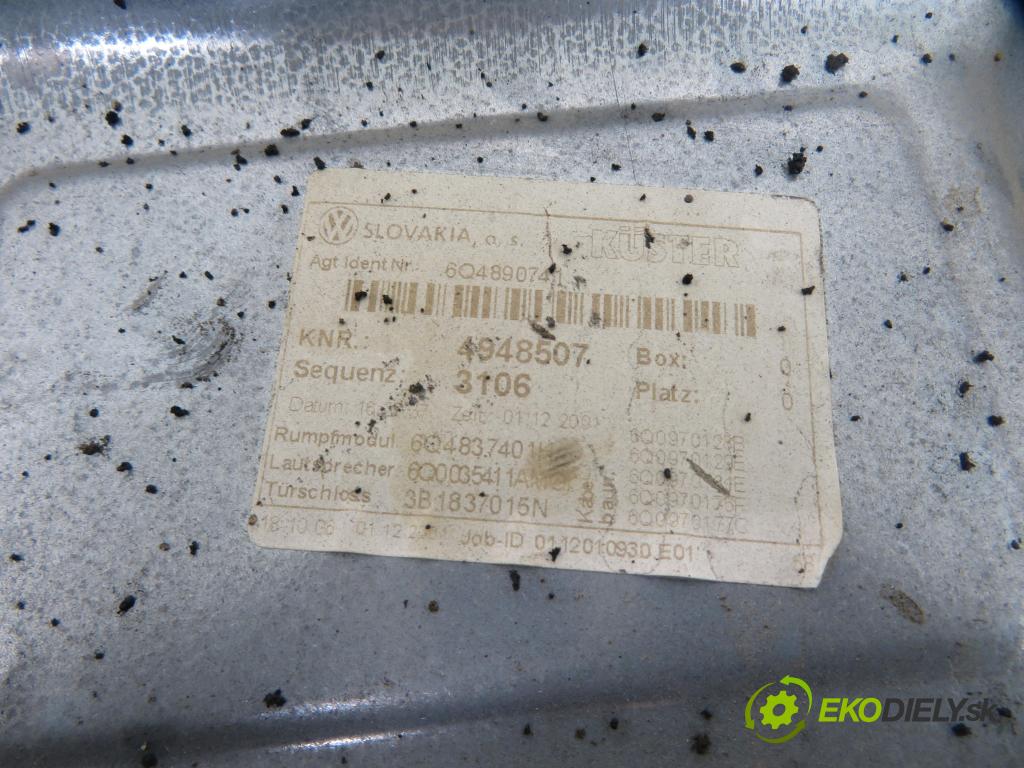 VW POLO (9N_) HB 2001 47,00 1.2 12V 64 - AZQ 1198,00 Mechanizmus okien 6Q4837755 ; 6Q2959802A ; 6Q4890741