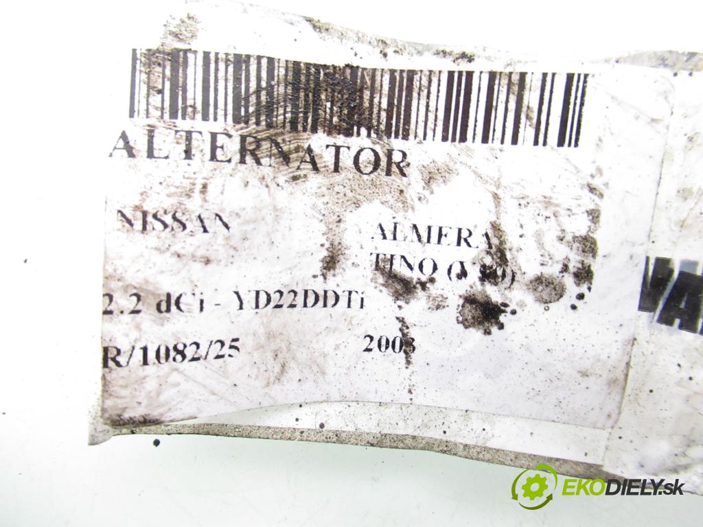 NISSAN ALMERA TINO (V10) MINIVAN 2003 84,00 2.2 dCi - YD22DDTi 2184,00 Alternátor  (Alternátor)