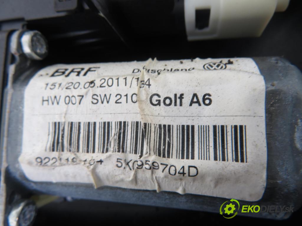 VW GOLF VI (5K1) HB 2011 155,00 2.0 GTi - CCZB 1984,00 Mechanizmus okien PTE 5K4839730J ; 5K0959704D