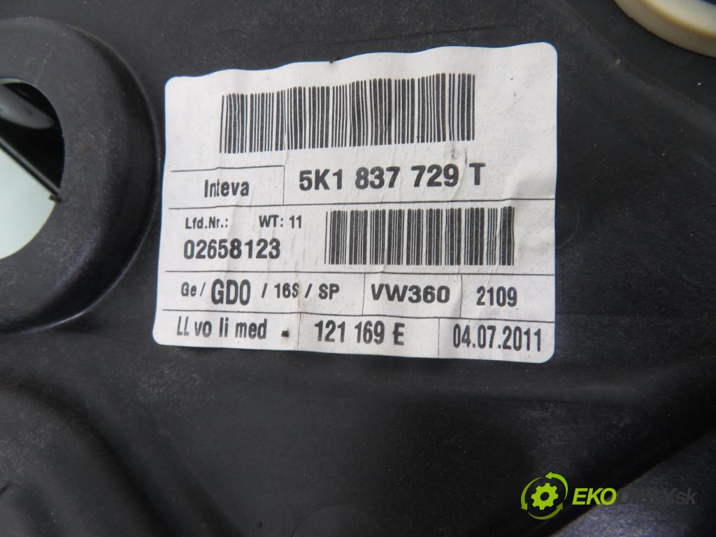 VW GOLF VI (5K1) HB 2011 155,00 2.0 GTi - CCZB 1984,00 Mechanizmus okien 5K0959793 ; 5K0959701B ; 5K1837729T