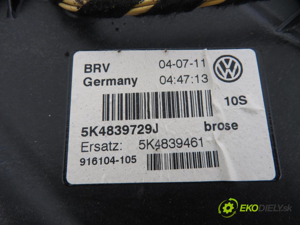 VW GOLF VI (5K1) HB 2011 155,00 2.0 GTi - CCZB 1984,00 Mechanizmus okien 5K4839729J ; 5K4839461