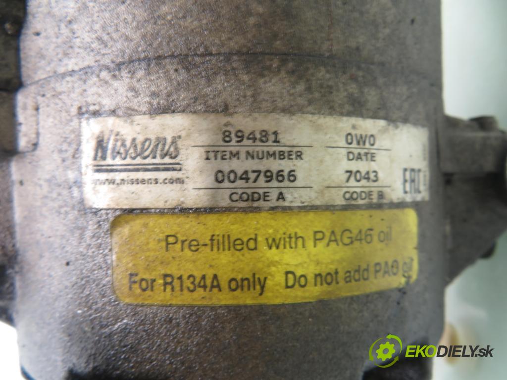 RENAULT ESPACE IV (JK0/1_) MINIVAN 2003 120,00 2.0 Turbo (JK0A, JK0B, JK0N) - F4R 796 1998,00 KOMPRESOR: klimatizace 0047966 (Kompresor klimatizace)