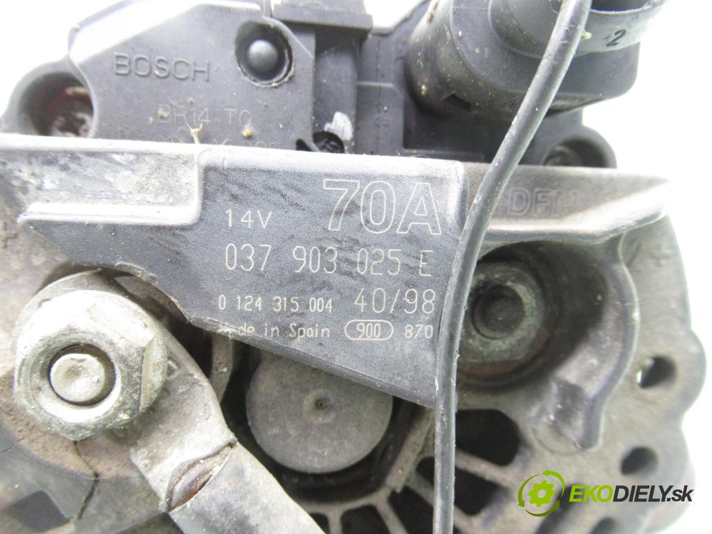 VW GOLF IV (1J1) HB 1998 55,00 1.4 16V 75 - AKQ 1390,00 Alternátor 037903025E ; 0124315004 (Alternátor)