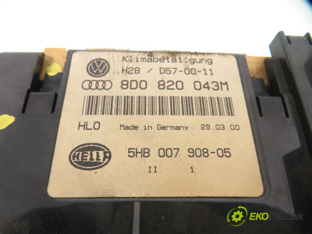AUDI A4 Avant (8D5, B5) KOMBI 2000 85,00 1.9 TDI - AJM 1896,00 Panel kúrenia KLIMATRONIK 8D0820043M ; 5HB00790805