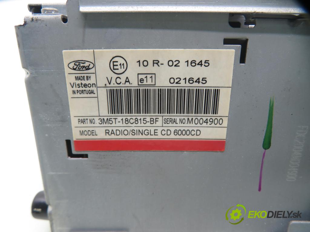 FORD C-MAX (DM2) MINIVAN 2004 80,00 1.6 TDCi - G8DD 1560,00 RADIO CD 3M5T18C815BF