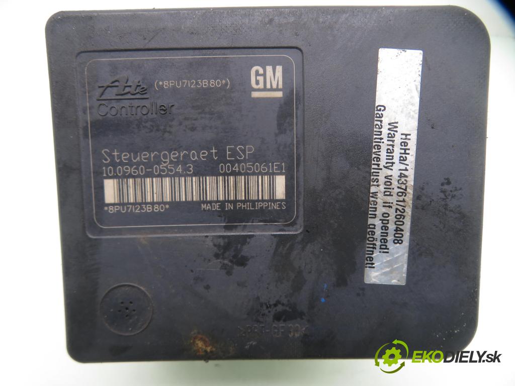 OPEL ASTRA H (A04) HB 2004 59,00 1.7 CDTI - Z 17 DTL 1686,00 Pumpa ABS 10096005543 ; 00405061E1 (Pumpa ABS)