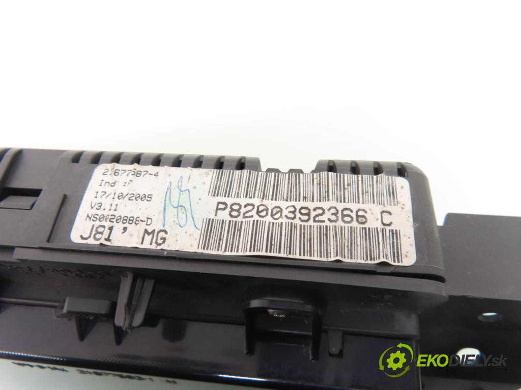 RENAULT ESPACE IV (JK0/1_) MINIVAN 2003 120,00 2.0 Turbo (JK0A, JK0B, JK0N) - F4R 796 1998,00 Prístrojovka elektrický P8200392366C