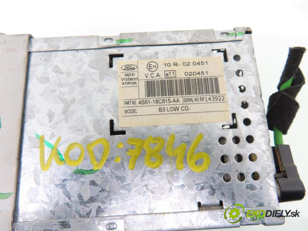FORD FIESTA V (JH_, JD_) HB 2003 50,00 1.4 TDCi 8V 68 - F6JA 1399,00 RADIO CD 4S6118C815AA
