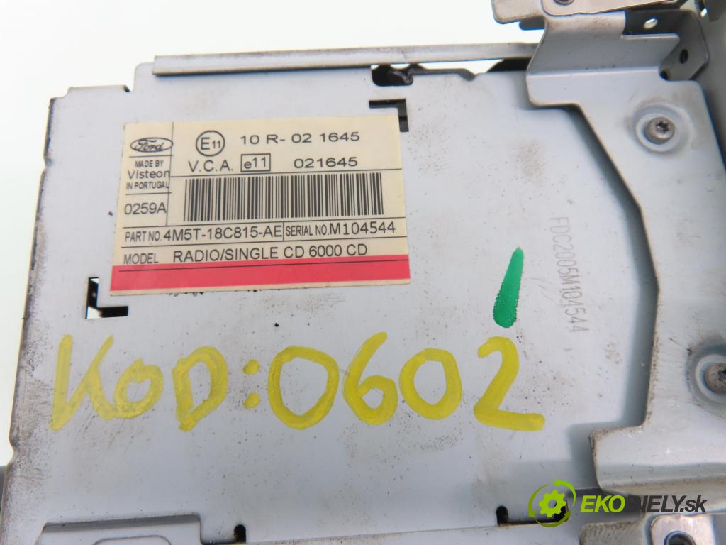 FORD FOCUS II Turnier (DA_, FFS, DS) KOMBI 2005 107,00 2 - AODA 1999,00 RADIO CD 4M5T18C815AE