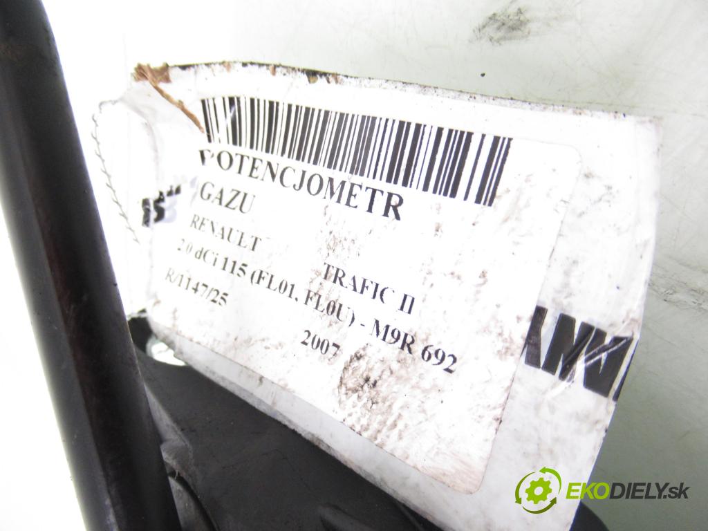 RENAULT TRAFIC II Skrzynia (FL) FURGON 2007 84,00 2.0 dCi 115 (FL01, FL0U) - M9R 692 1995,00 Potenciometer plynu 7700313060 (Potenciometer plynového pedálu)