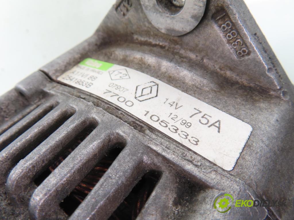 RENAULT KANGOO (KC0/1_) KOMBIVAN 2002 40,00 D 55 1.9 (KC0D) - F8Q 662 1870,00 Alternátor 7700105333 (Alternátor)