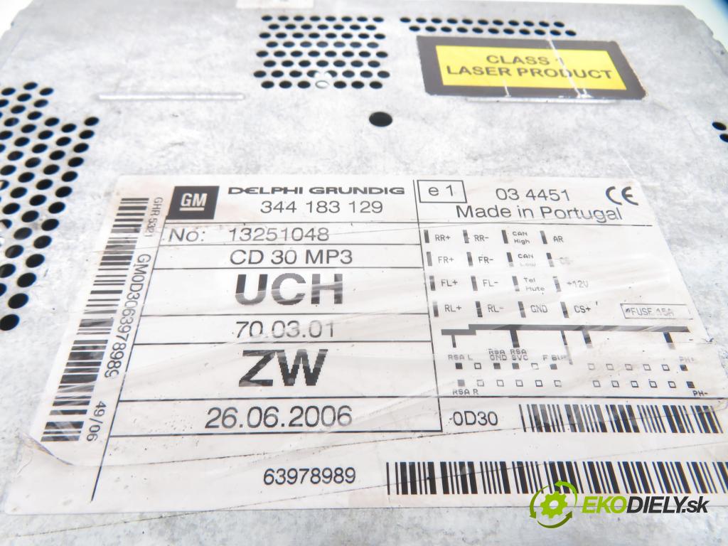 OPEL ASTRA H Kombi (A04) KOMBI 2007 74,00 1.9 CDTI - Z 19 DTL 1910,00 RADIO CD 13251048 ; 344183129 ; 13238548