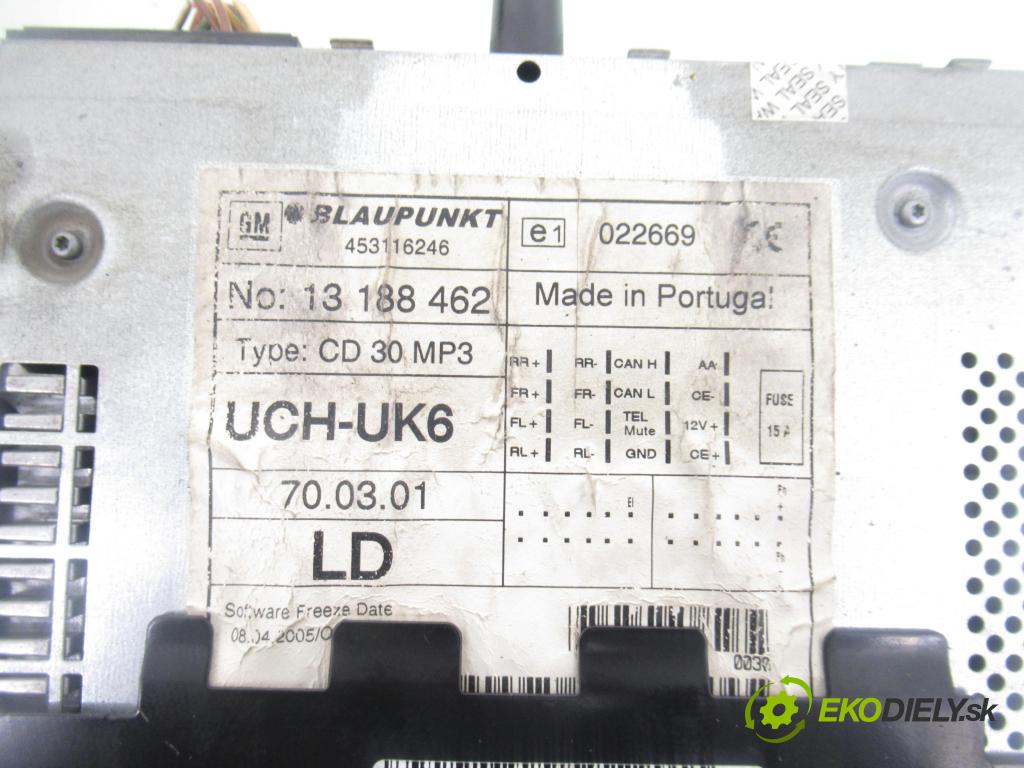 OPEL ASTRA H GTC (L08) HB 2006 88,00 1.9 8V CDTI 120 - Z 19 DT 1910,00 RADIO CD 453116246 ; 565412796 ; 13208089