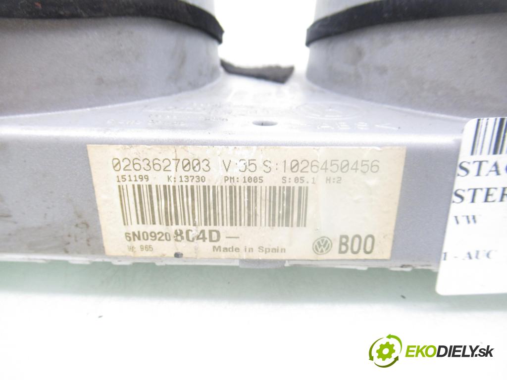 VW POLO (6N2) HB 1999 37,00 1.0 MPI 50 - AUC 999,00 spinačka / imobilizéra IMMO / Riadiaca jednotka 030906032G ; 0261204912 ; 0263627003