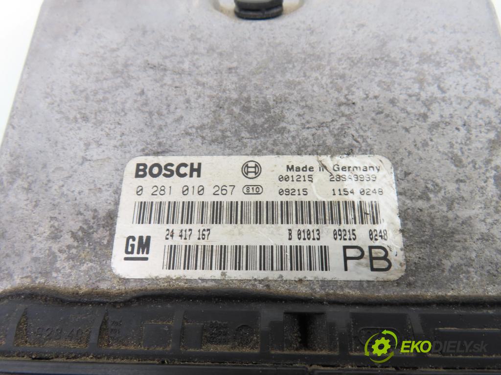 OPEL ASTRA G liftback (T98) HB 2001 74,00 2.0 DTI 16V - X 20 DTH 1995,00 spínačka / imobilizéra IMMO / řídící jednotka 0281010267 ; 24417167