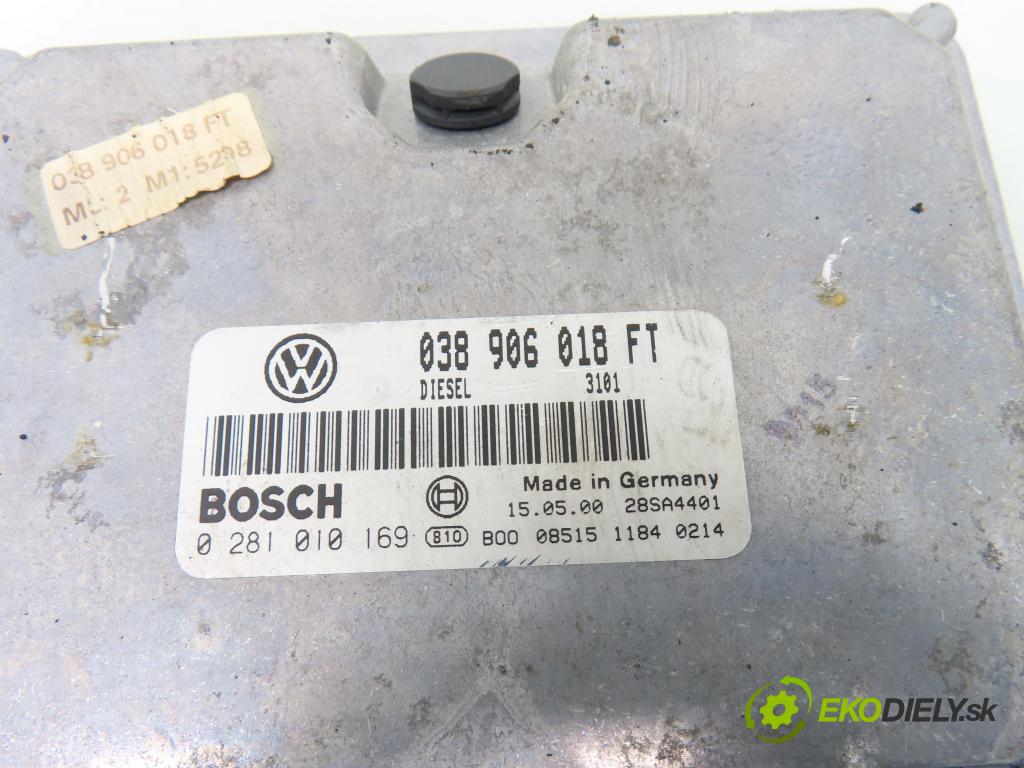 VW PASSAT B5 (3B2) SEDAN 2000 81,00 1.9 TDI - AVG 1896,00 řídící jednotka motora 038906018FT ; 0281010169