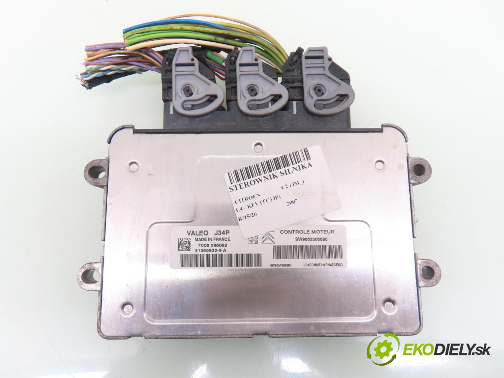 CITROEN C2 (JM_) HB 2007 50,00 1.4 - KFV (TU3JP) 1360,00 řídící jednotka motora SW9663306680 ; 215859329A
