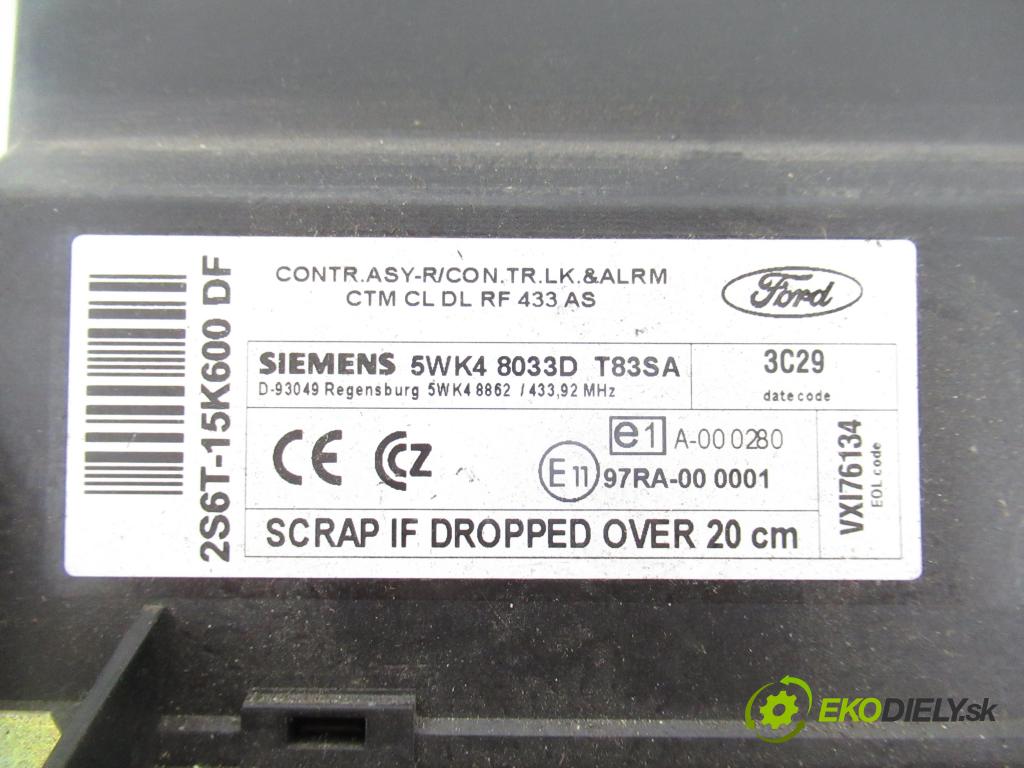 FORD FIESTA V (JH_, JD_) HB 2003 55,00 1.25 16V - FUJB 1242,00 spinačka / imobilizéra IMMO / Riadiaca jednotka 3S6112A650CB ; S118107004D ; 2S6T15K600DF