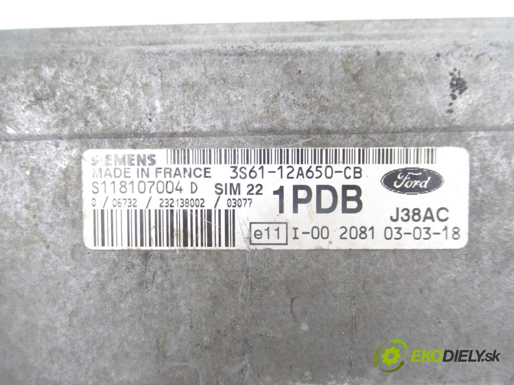 FORD FIESTA V (JH_, JD_) HB 2003 55,00 1.25 16V - FUJB 1242,00 spinačka / imobilizéra IMMO / Riadiaca jednotka 3S6112A650CB ; S118107004D ; 2S6T15K600DF