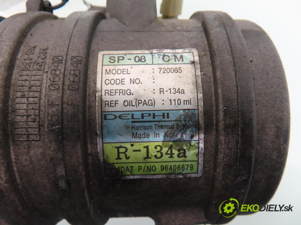 CHEVROLET MATIZ (M200, M250) HB 2005 38,00 0.8 - F8CV 796,00 KOMPRESOR: klimatizace 720085 ; 96406679 (Kompresor klimatizace)