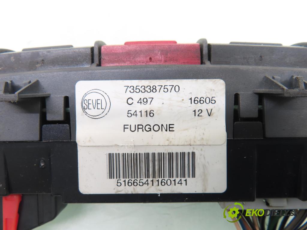 FIAT DUCATO Skrzynia (244_) FURGON 2005 62,00 2.0 JTD 8V 84 - RHV (PSA) 1997,00 prepínač výstražných (núdzových) 7353387570