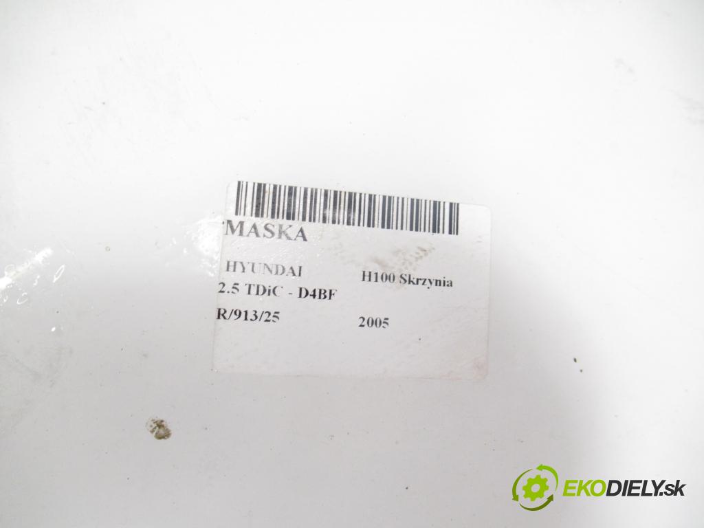 HYUNDAI H100 Skrzynia FURGON 2005 59,00 2.5 TDiC 80 - D4BF 2476,00 Kapota  (Kapota)